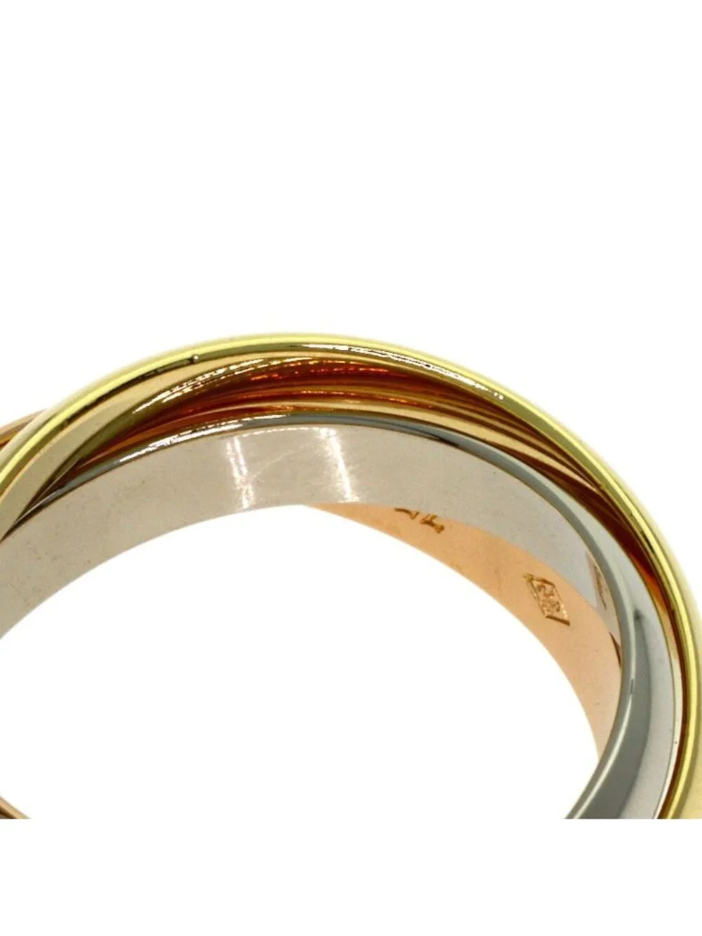 Cartier Trinity 53 Ring 18k Yellow Gold 18k White Pink